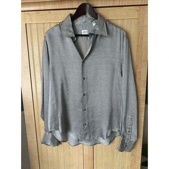 Armani Collezioni Women’s Silk Button Down Blouse Vintage Y2K Size Large EUC - Picture 6 of 6